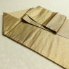 名古屋帯 太鼓柄 落款入り 正絹 木の葉・植物柄 名古屋仕立て 箔 金糸 帯 黄・黄土色_画像20