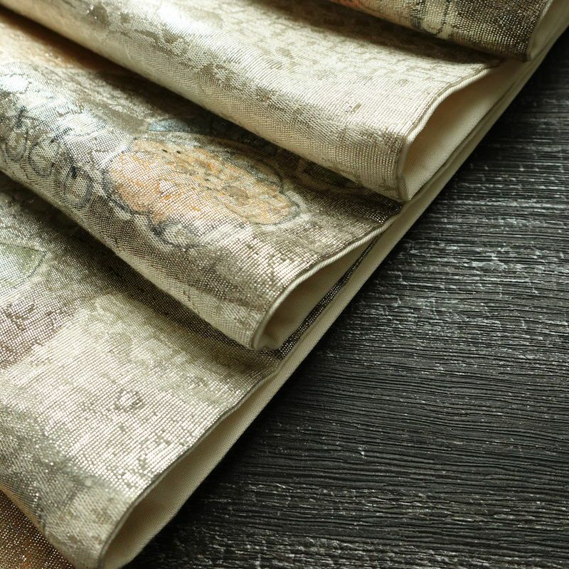 袋帯 太鼓柄 フォーマル用 正絹 木の葉・植物柄 箔 帯 金・銀_画像19