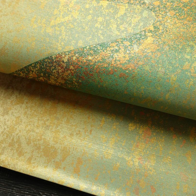 袋帯 太鼓柄 良品 フォーマル用 正絹 人物・動物柄 箔 金彩 帯 黄・黄土色_画像6