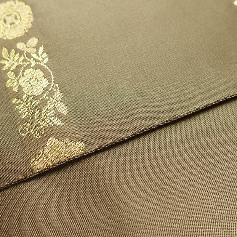 袋帯 青雲間道 伝統工芸士箔屋清兵衛 六通柄 良品 フォーマル用 正絹 縞柄・線柄 箔 帯 茶_画像10