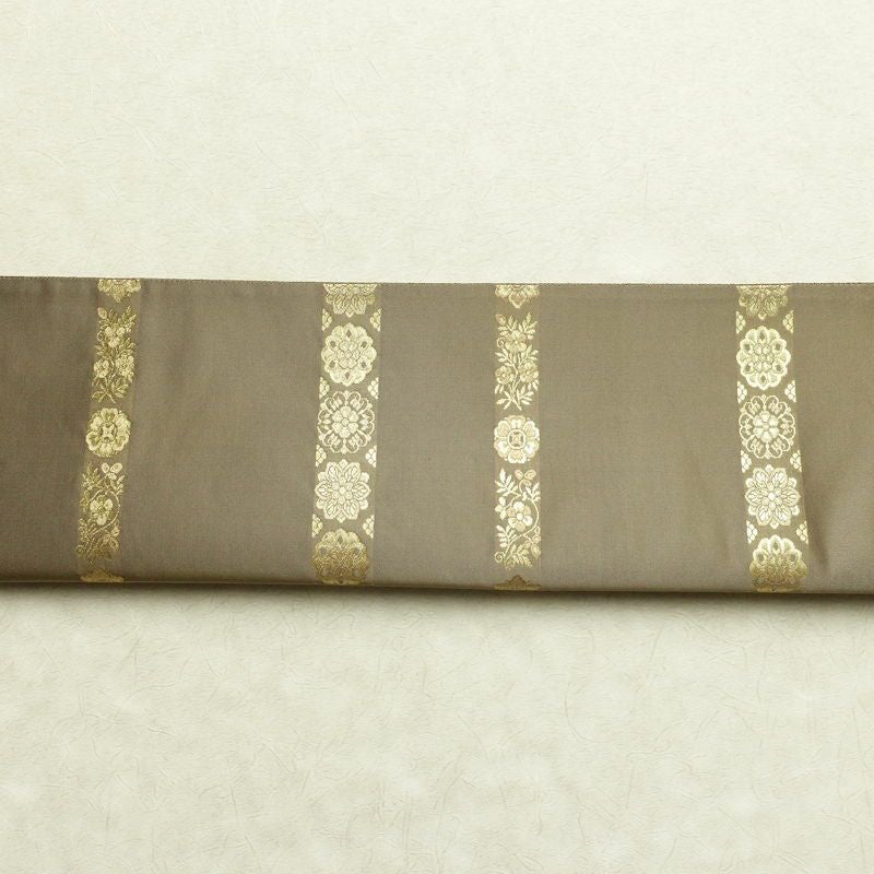 袋帯 青雲間道 伝統工芸士箔屋清兵衛 六通柄 良品 フォーマル用 正絹 縞柄・線柄 箔 帯 茶_画像12