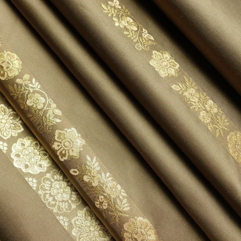 袋帯 青雲間道 伝統工芸士箔屋清兵衛 六通柄 良品 フォーマル用 正絹 縞柄・線柄 箔 帯 茶_画像18