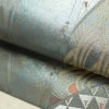 名古屋帯 秀逢錦 太鼓柄 良品 正絹 古典柄 名古屋仕立て 箔 金糸 帯 グレー_画像7