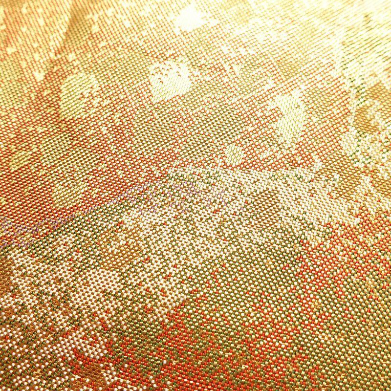 袋帯 六通柄 フォーマル用 正絹 幾何学柄・抽象柄 箔 帯 金・銀_画像3