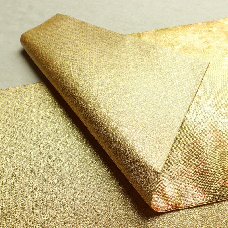 袋帯 六通柄 フォーマル用 正絹 幾何学柄・抽象柄 箔 帯 金・銀_画像9