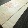 袋帯 六通柄 フォーマル用 正絹 木の葉・植物柄 箔 帯 クリーム_画像7