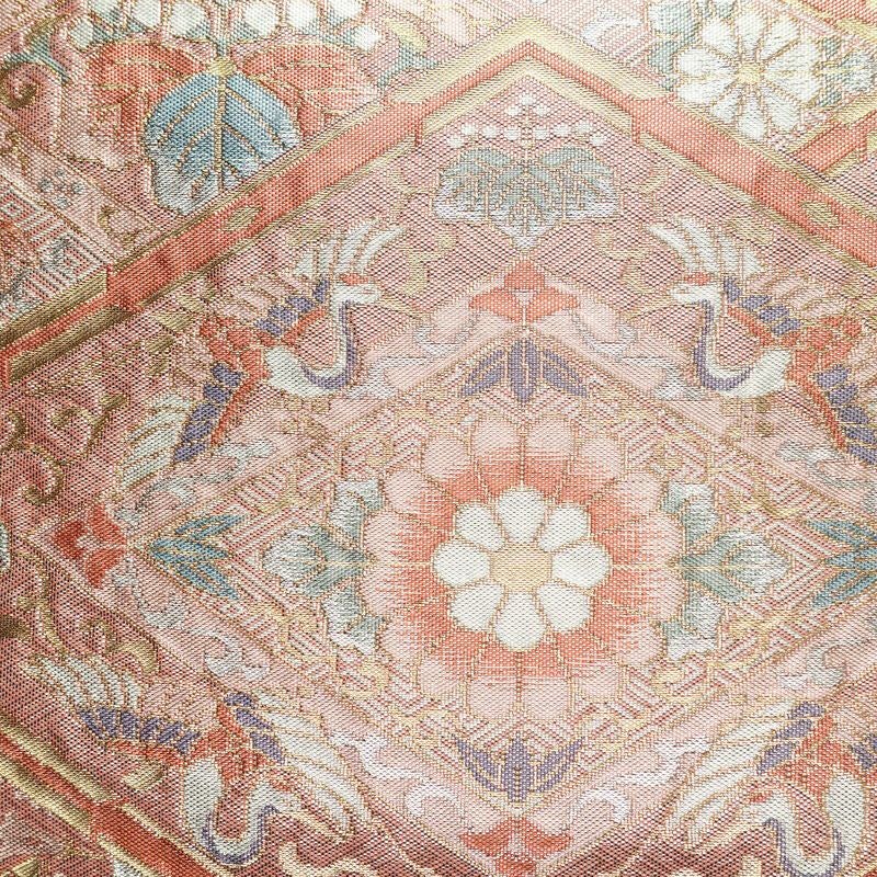 袋帯 六通柄 フォーマル用 正絹 古典柄 箔 帯 ピンク_画像2