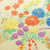名古屋帯 太鼓柄 正絹 花柄 名古屋仕立て 金糸 銀糸 帯 ポケット付 クリーム_画像3