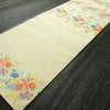 名古屋帯 太鼓柄 正絹 花柄 名古屋仕立て 金糸 銀糸 帯 ポケット付 クリーム_画像6