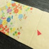 名古屋帯 太鼓柄 正絹 花柄 名古屋仕立て 金糸 銀糸 帯 ポケット付 クリーム_画像15