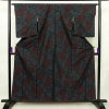 紬 正絹 花柄 袷仕立て 身丈159.5cm 裄丈64cm 着物 青・紺_画像1