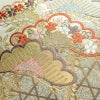 袋帯 六通柄 フォーマル用 正絹 古典柄 松 箔 金糸 帯 緑・うぐいす色_画像3
