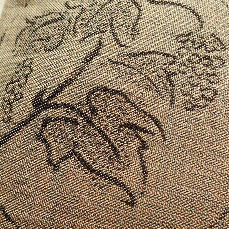 袋帯 未仕立て 六通柄 良品 一般用 正絹 木の葉・植物柄 帯 ベージュ_画像3
