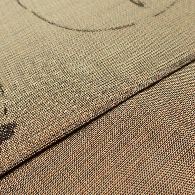 袋帯 未仕立て 六通柄 良品 一般用 正絹 木の葉・植物柄 帯 ベージュ_画像12