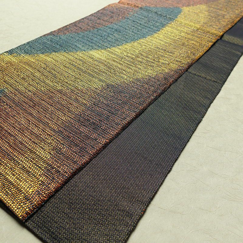 袋帯 全通柄 良品 フォーマル用 正絹 幾何学柄・抽象柄 帯 多色使い_画像8