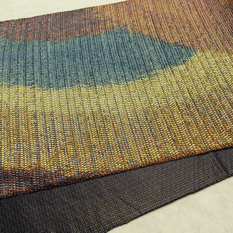 袋帯 全通柄 良品 フォーマル用 正絹 幾何学柄・抽象柄 帯 多色使い_画像11