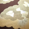 袋帯 太鼓柄 フォーマル用 正絹 雲柄 箔 帯 小豆・エンジ_画像3