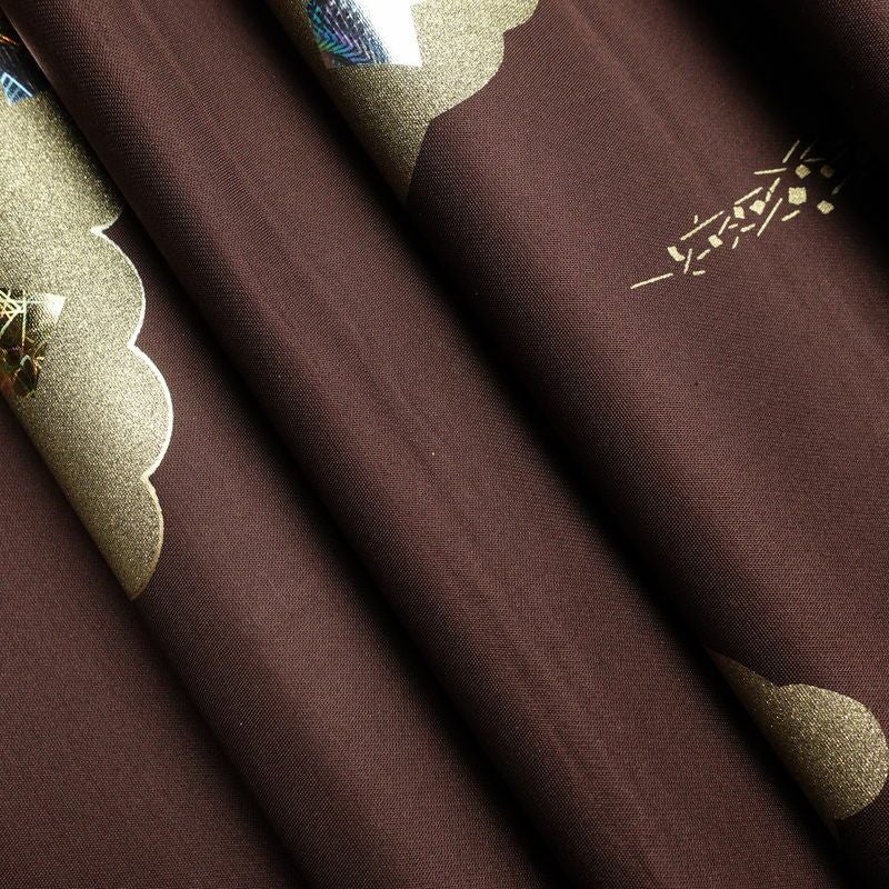 袋帯 太鼓柄 フォーマル用 正絹 雲柄 箔 帯 小豆・エンジ_画像19