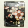 袋帯 六通柄 振袖用 正絹 花柄 桜 箔 金糸 帯 黒_画像1