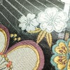 袋帯 六通柄 振袖用 正絹 花柄 桜 箔 金糸 帯 黒_画像4