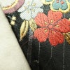 袋帯 六通柄 振袖用 正絹 花柄 桜 箔 金糸 帯 黒_画像19