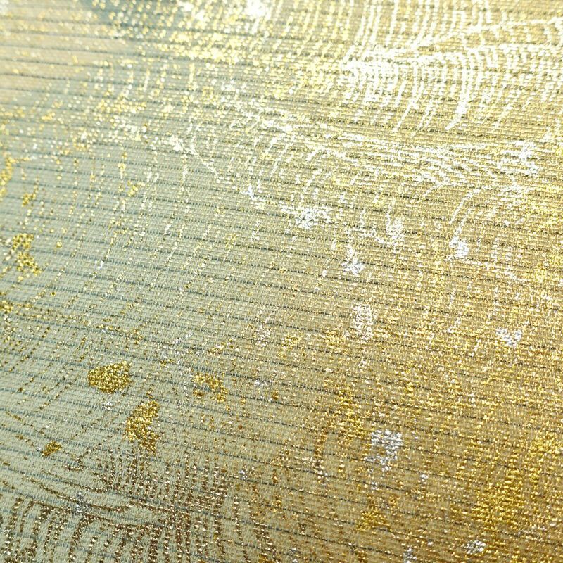 袋帯 全通柄 良品 フォーマル用 正絹 幾何学柄・抽象柄 箔 帯 多色使い_画像4