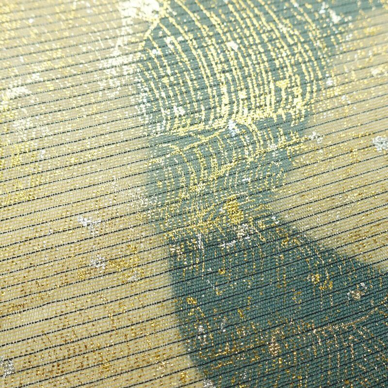 袋帯 全通柄 良品 フォーマル用 正絹 幾何学柄・抽象柄 箔 帯 多色使い_画像7