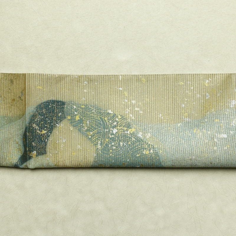 袋帯 全通柄 良品 フォーマル用 正絹 幾何学柄・抽象柄 箔 帯 多色使い_画像15