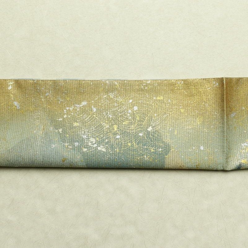 袋帯 全通柄 良品 フォーマル用 正絹 幾何学柄・抽象柄 箔 帯 多色使い_画像16