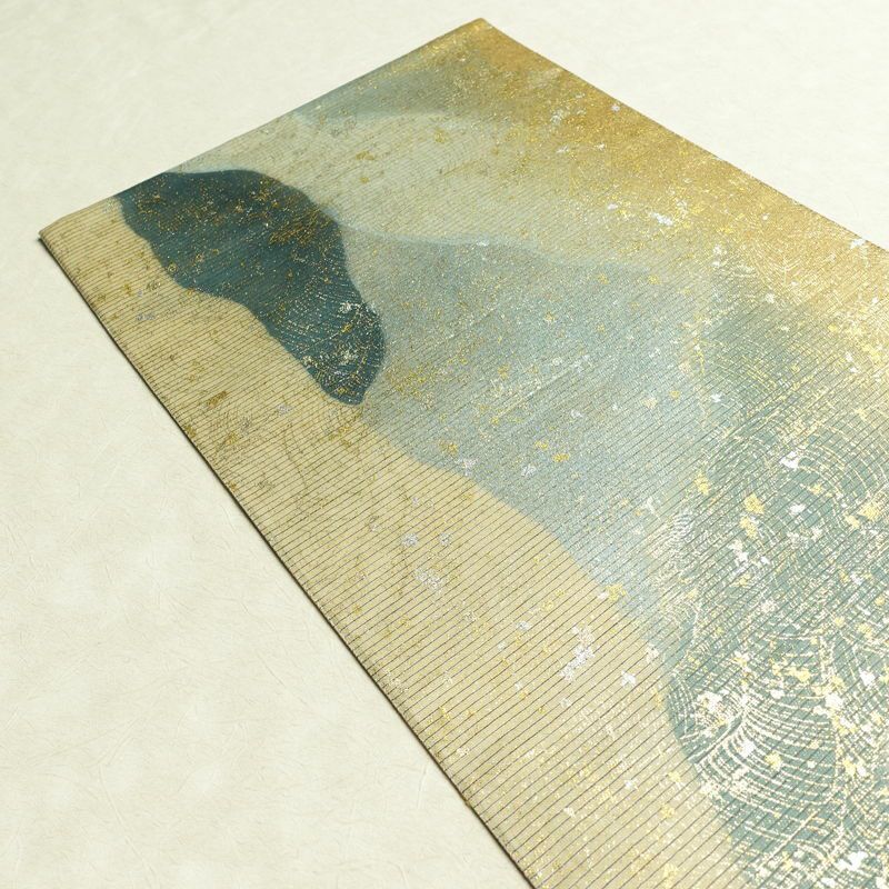 袋帯 全通柄 良品 フォーマル用 正絹 幾何学柄・抽象柄 箔 帯 多色使い_画像17
