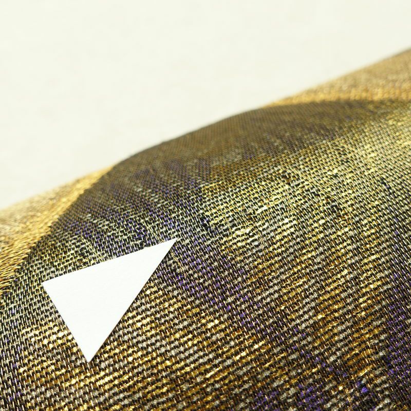 袋帯 太鼓柄 特許番号177743号 フォーマル用 正絹 幾何学柄・抽象柄 金糸 帯 茶_画像6