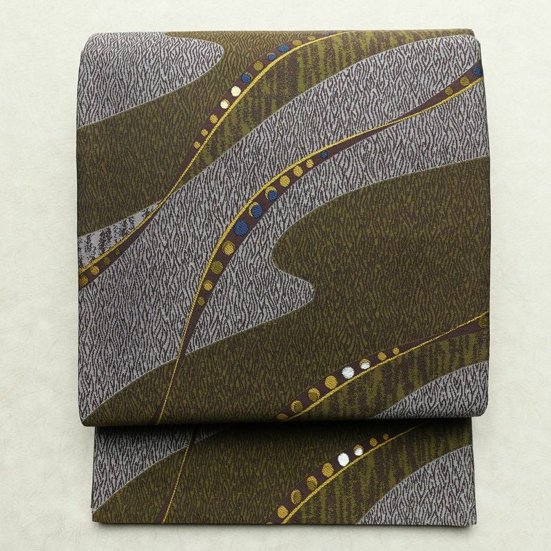 袋帯 六通柄 良品 一般用 正絹 幾何学柄・抽象柄 帯 多色使い_画像1