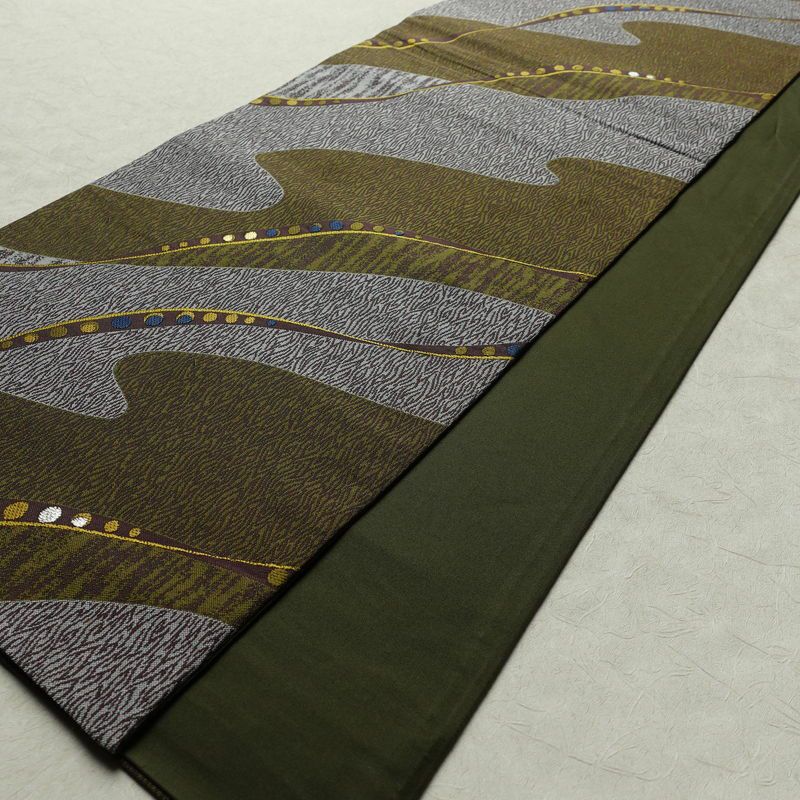 袋帯 六通柄 良品 一般用 正絹 幾何学柄・抽象柄 帯 多色使い_画像8