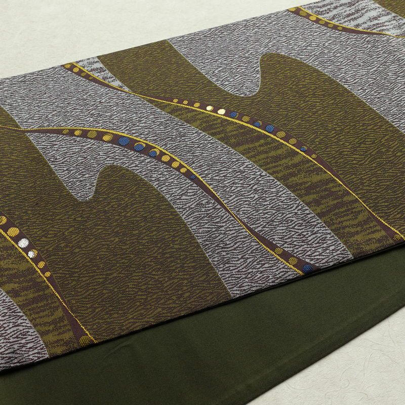 袋帯 六通柄 良品 一般用 正絹 幾何学柄・抽象柄 帯 多色使い_画像11