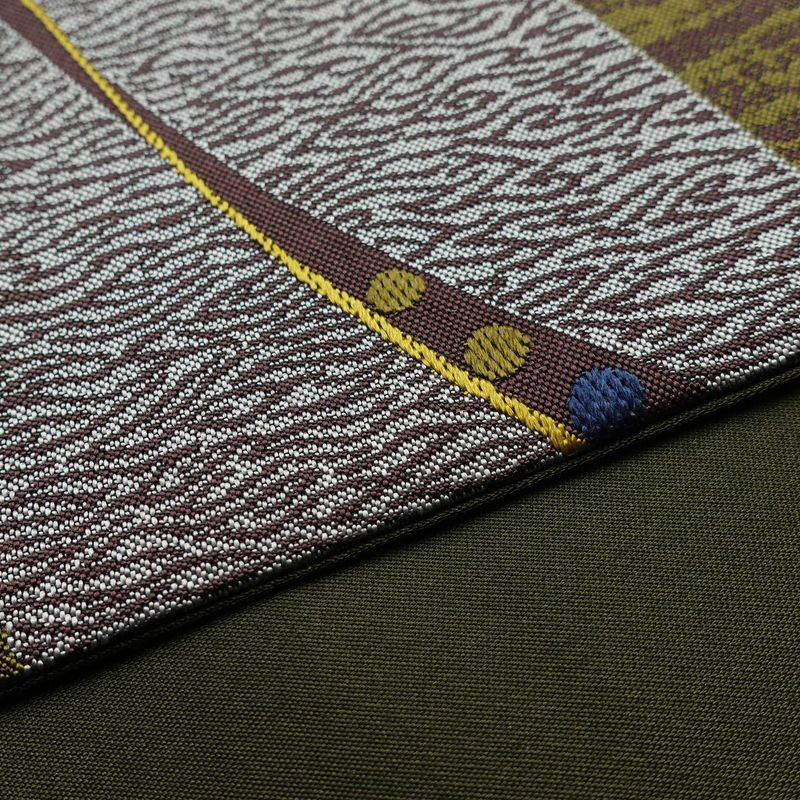 袋帯 六通柄 良品 一般用 正絹 幾何学柄・抽象柄 帯 多色使い_画像12