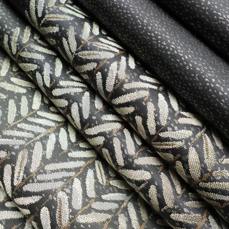 袋帯 六通柄 良品 フォーマル用 正絹 木の葉・植物柄 帯 グレー_画像19