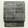 袋帯 全通柄 美品 正絹 木の葉・植物柄 金通し フォーマル 帯 緑・うぐいす色_画像1