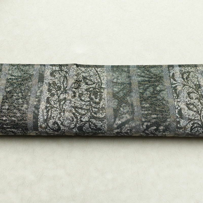 袋帯 全通柄 美品 正絹 木の葉・植物柄 金通し フォーマル 帯 緑・うぐいす色_画像15