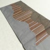 袋帯 六通柄 良品 一般用 正絹 幾何学柄・抽象柄 刺繍 帯 モダン 茶_画像17