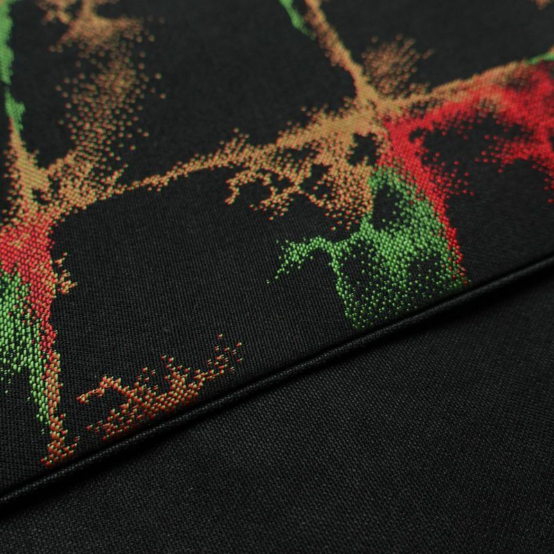 袋帯 全通柄 一般用 正絹 切嵌 幾何学柄・抽象柄 帯 黒_画像12