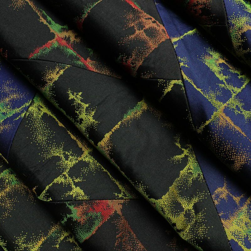 袋帯 全通柄 一般用 正絹 切嵌 幾何学柄・抽象柄 帯 黒_画像18