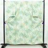 小紋 美品 総柄 正絹 花柄 袷仕立て 身丈157cm 裄丈65.5cm 一部しつけ糸付き 着物 緑・うぐいす色_画像1