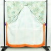 小紋 美品 総柄 正絹 花柄 袷仕立て 身丈157cm 裄丈65.5cm 一部しつけ糸付き 着物 緑・うぐいす色_画像3
