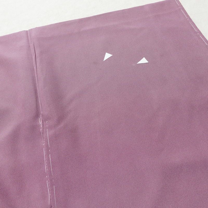 色無地 古法草木染 しつけ糸付き 鮫小紋 正絹 流水・波柄 袷仕立て 身丈169cm 裄丈68.5cm 着物 紫・藤色_画像18