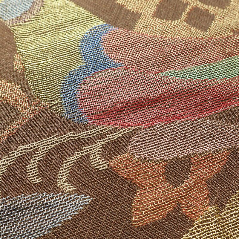 袋帯 太鼓柄 フォーマル用 正絹 人物・動物柄 金糸 帯 茶_画像5