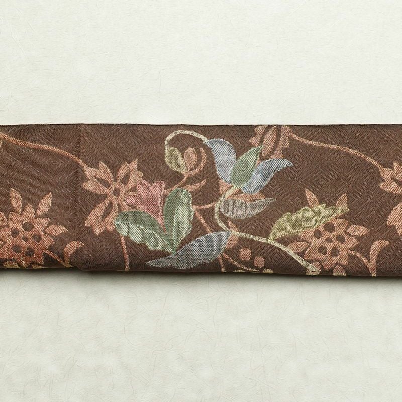 袋帯 太鼓柄 フォーマル用 正絹 人物・動物柄 金糸 帯 茶_画像15