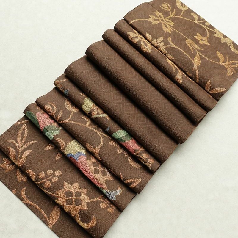 袋帯 太鼓柄 フォーマル用 正絹 人物・動物柄 金糸 帯 茶_画像19