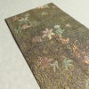 袋帯 全通柄 良品 フォーマル用 正絹 木の葉・植物柄 金糸 帯 茶_画像16