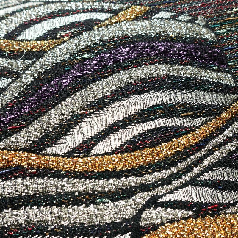 袋帯 天目織 六通柄 フォーマル用 正絹 流水・波柄 箔 金糸 銀糸 帯 多色使い_画像5