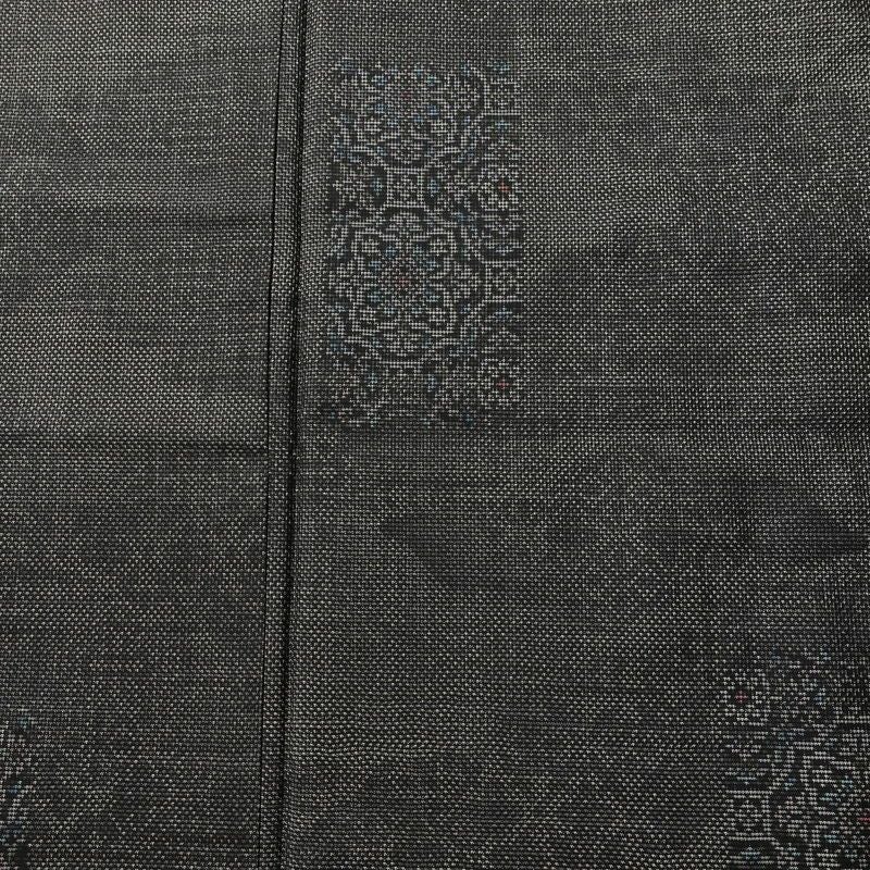 大島紬 正絹 幾何学柄・抽象柄 袷仕立て 身丈158.5cm 裄丈66.5cm 着物 グレー_画像6